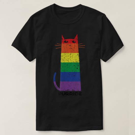 Purride Shirt LGBT Funny Gay Pride Cat Gezegde Gra (Design voorkant)