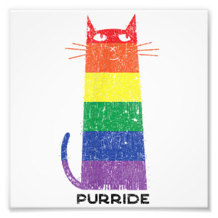 Purride Shirt LGBT Funny Gay Pride Cat Gezegde Gra Foto Afdruk