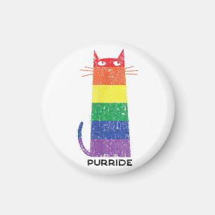 Purride Shirt LGBT Funny Gay Pride Cat Gezegde Gra Magneet