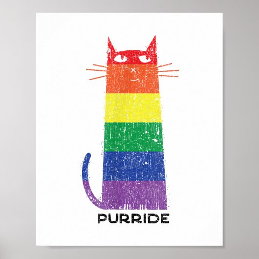 Purride Shirt LGBT Funny Gay Pride Cat Gezegde Gra Poster (Voorkant)