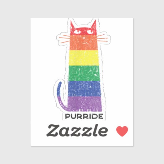 Purride Shirt LGBT Funny Gay Pride Cat Gezegde Gra Sticker (Vel)