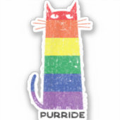 Purride Shirt LGBT Funny Gay Pride Cat Gezegde Gra Sticker (Voorkant)