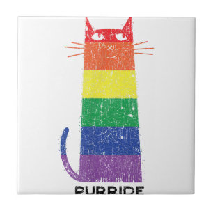 Purride Shirt LGBT Funny Gay Pride Cat Gezegde Gra Tegeltje