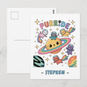 Purride Space Cats - Kawaii Astronaut Cats Briefkaart (Voorkant / Achterkant)