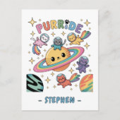 Purride Space Cats - Kawaii Astronaut Cats Briefkaart (Voorkant)