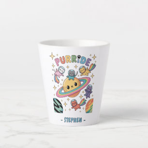 Purride Space Cats - Kawaii Astronaut Cats Latte Mok