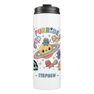 Purride Space Cats - Kawaii Astronaut Cats Thermosbeker