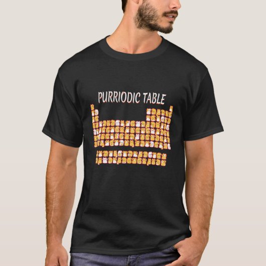 Purridische Table Cute Cat Periodic Table Pun Mann T-shirt (Voorkant)