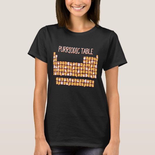 Purridische Table Cute Cat Periodic Table Pun Mann T-shirt (Voorkant)