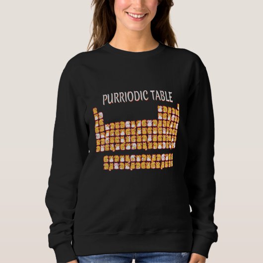 Purridische Table Cute Cat Periodic Table Pun Mann Trui (Voorkant)