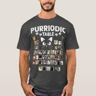 Purridische tafel Periodieke Elementen Kat Chemie T-shirt
