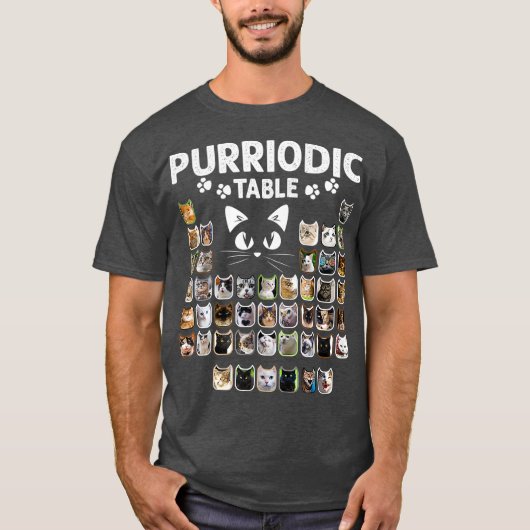 Purridische tafel Periodieke Elementen Kat Chemie T-shirt (Voorkant)
