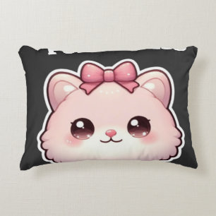 Purrincess Mooie Roze Kitty Strik Design Accent Kussen