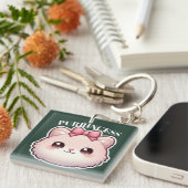 Purrincess Mooie Roze Kitty Strik Design Sleutelhanger (Voorkant Rechts)