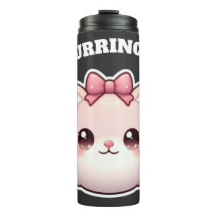 Purrincess Mooie Roze Kitty Strik Design Thermosbeker
