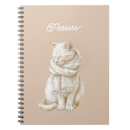 Purring Cream White Cat Notitieboek (Voorkant)