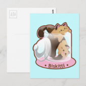 Purrista Pawfee: Biscotti Cats Briefkaart (Voorkant / Achterkant)