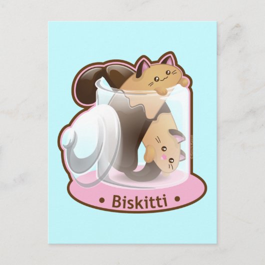 Purrista Pawfee: Biscotti Cats Briefkaart (Voorkant)