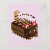 Purrista Pawfee: Cute Cat Cake Slice Briefkaart (Voorkant)