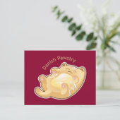 Purrista Pawfee: Cute Danish Pastry Cat Briefkaart (Staand voorkant)