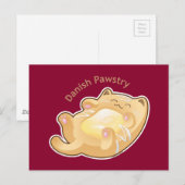 Purrista Pawfee: Cute Danish Pastry Cat Briefkaart (Voorkant / Achterkant)