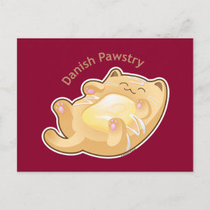 Purrista Pawfee: Cute Danish Pastry Cat Briefkaart