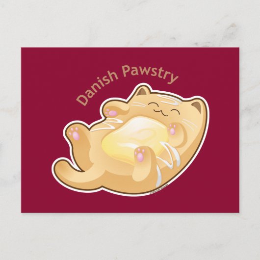 Purrista Pawfee: Cute Danish Pastry Cat Briefkaart (Voorkant)