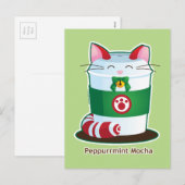 Purrista Pawfee - Cute Holiday Coffee Cat Feestdagenkaart (Voorkant / Achterkant)