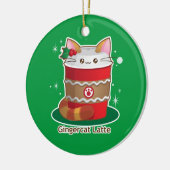 Purrista Pawfee: Cute Holiday Ginger Cat Coffee Keramisch Ornament (Links)