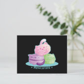 Purrista Pawfee: Cute Kitty Cat Macarons Briefkaart (Staand voorkant)