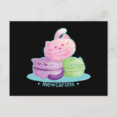 Purrista Pawfee: Cute Kitty Cat Macarons Briefkaart (Voorkant)