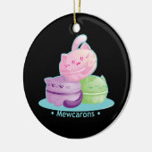 Purrista Pawfee: Cute Kitty Cat Macarons Keramisch Ornament (Links)