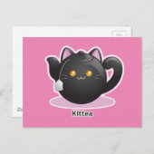 Purrista Pawfee: Kat Tea Pot Briefkaart (Voorkant / Achterkant)