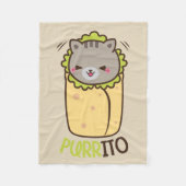 Purrito Burrito Cat Fleece Blanket (Voorkant)