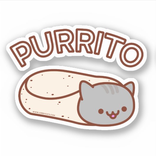 PURRITO Cat Burrito-Sticker Sticker (Voorkant)