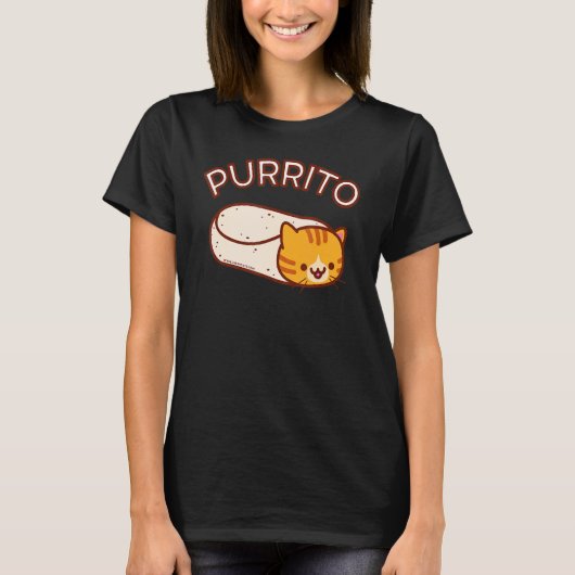 Purrito De Kat Burrito Sinaasappel Tabby T-shirt (Voorkant)