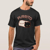 Purrito De Kat Burrito Zwart T-shirt (Voorkant)