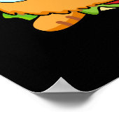 Purrito Funny Cat Burrito Pun Dark BG Poster (Hoek)