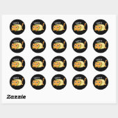 Purrito Funny Cat Burrito Pun Dark BG Ronde Sticker (Vel)