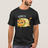 Purrito Funny Cat Burrito Pun Dark BG T-shirt (Voorkant)