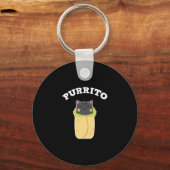 Purrito Funny Cat Pun Cat Lover Burrito Mexicaans Sleutelhanger (Voorkant)