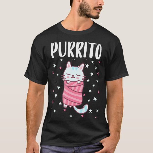 Purrito Funny Kawaii Kat In Een Burrito Kat Kat T-shirt (Voorkant)