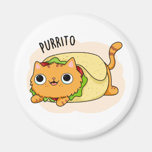 Purrito Funny Kitty Cat Burrito Pun Magneet