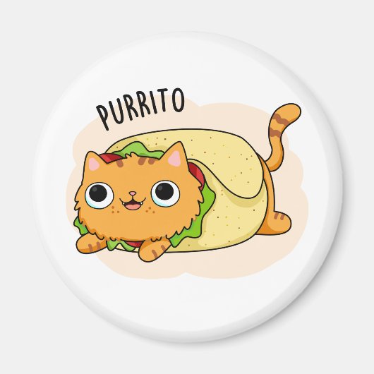 Purrito Funny Kitty Cat Burrito Pun Magneet (Voorkant)