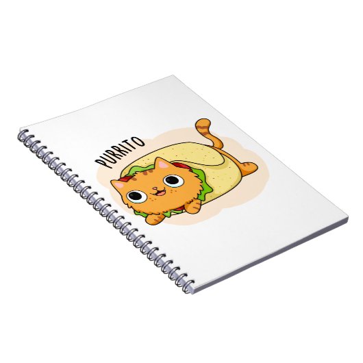 Purrito Grappige Kat Burrito Pun Notitieboek (Rechterzijde)