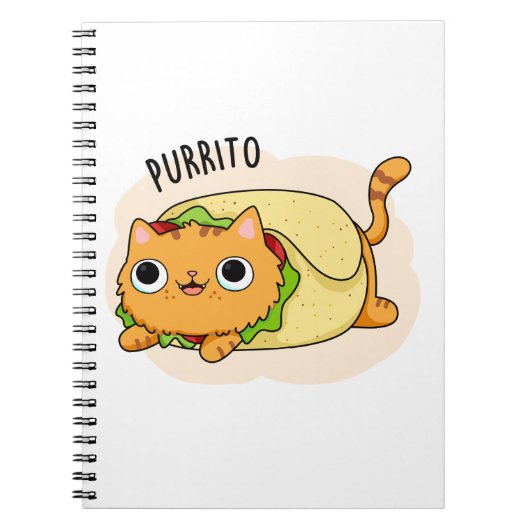 Purrito Grappige Kat Burrito Pun Notitieboek (Voorkant)