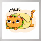 Purrito Grappige Kat Burrito Pun Poster (Voorkant)