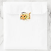 Purrito Grappige Kat Burrito Pun Ronde Sticker (Tas)