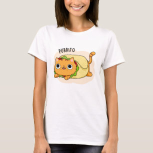 Purrito Grappige Kat Burrito Pun T-shirt