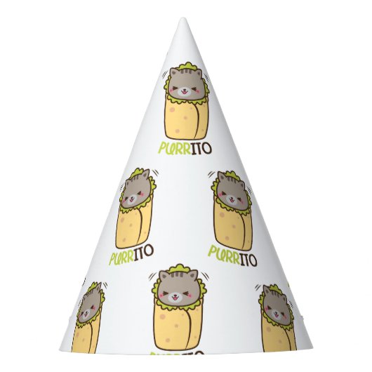Purrito Kat Burrito Feesthoedjes (Voorkant)